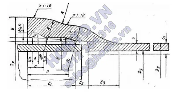 Ống và phụ tùng bằng gang - miệng bát gang - kích thước cơ bản